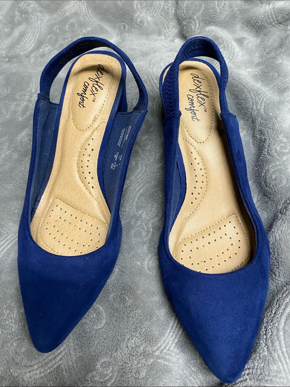 dexflex comfort Blue Pointed Slingback Flats